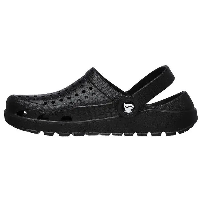 Womens Skechers Footsteps - Transcend Black Slip Ons Slides