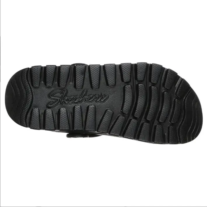 Womens Skechers Footsteps - Transcend Black Slip Ons Slides