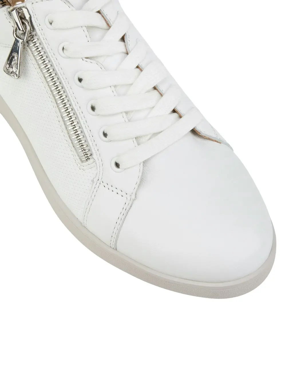 Womens Hush Puppies Mimosa Ladies Sneakers Zip White Casual Lace Up Shoes