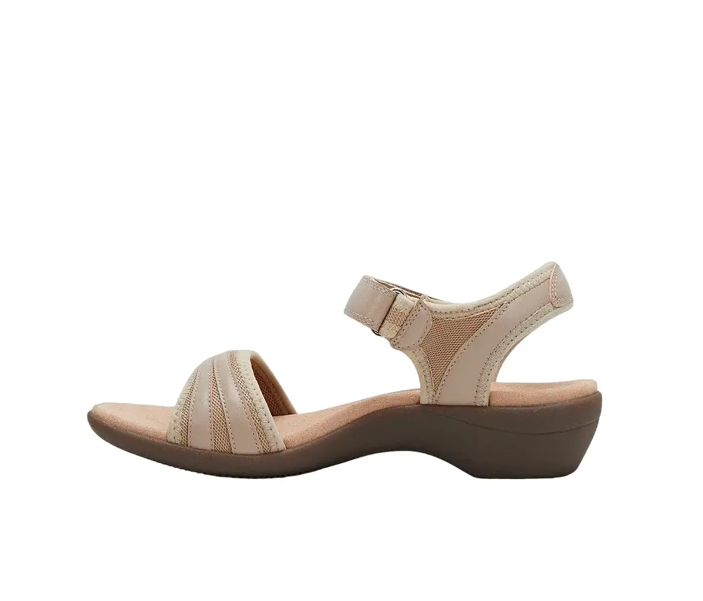 Hush Puppies Womens Amazing Taupe Slip On Leather Slides Sandals