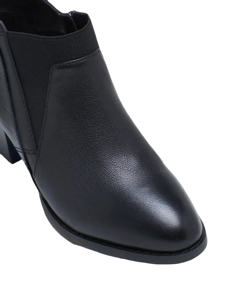 Womens Hush Puppies Cayman Shoes Black/Black Dress Ladies Boots