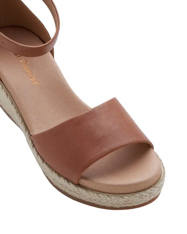 Womens Hush Puppies Abella Tan Heel Sandal Shoes