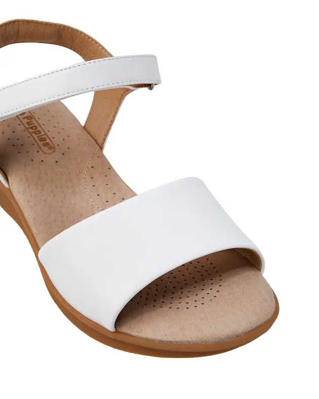 Womens Hush Puppies Nigella Pl White Sandals Slip On Shoes