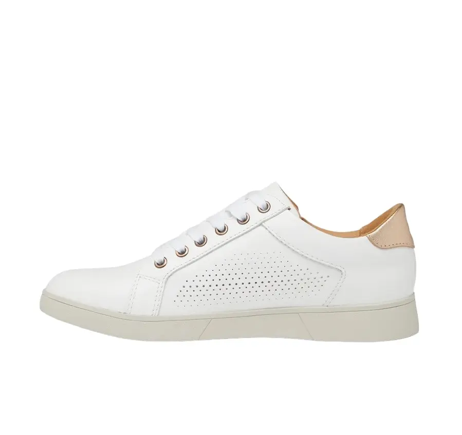 Womens Hush Puppies Mimosa Perf Ladies Sneakers Zip White Casual Lace Up Shoes