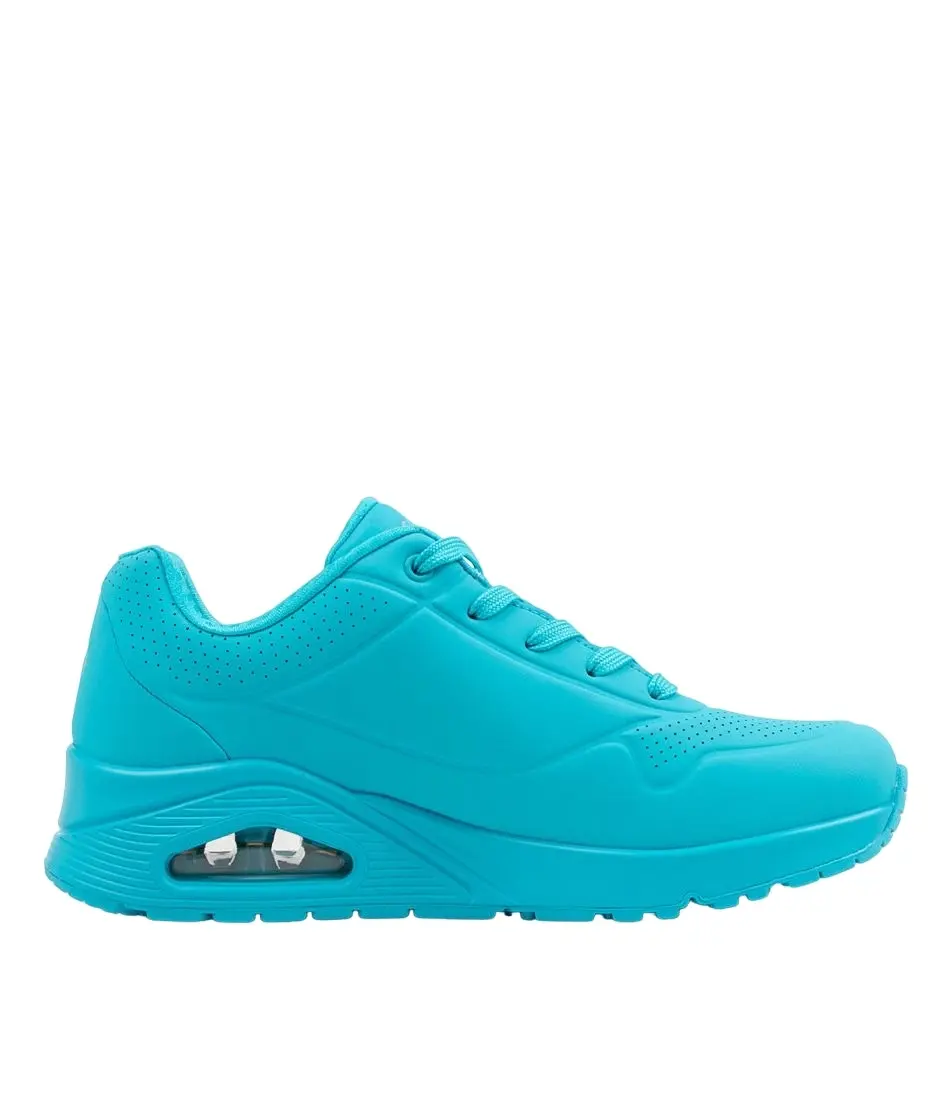 Womens Skechers Uno - Bright Air Aqua Sneaker Lace Up Shoes