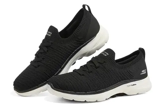 Womens Skechers Go Walk 6  - Fun Waves Black/White Walking Shoes