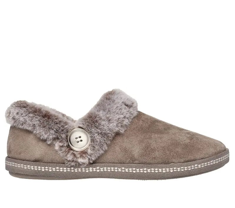 Womens Skechers Cozy Campfire - French Toast Dark Taupe Comfy Slippers