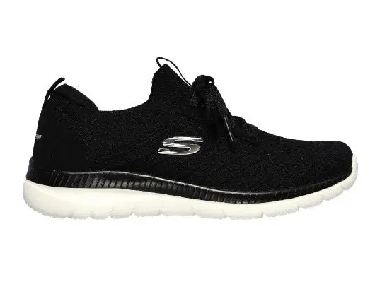 Womens Skechers Bountiful Creative Black/White Running Sport Shoes