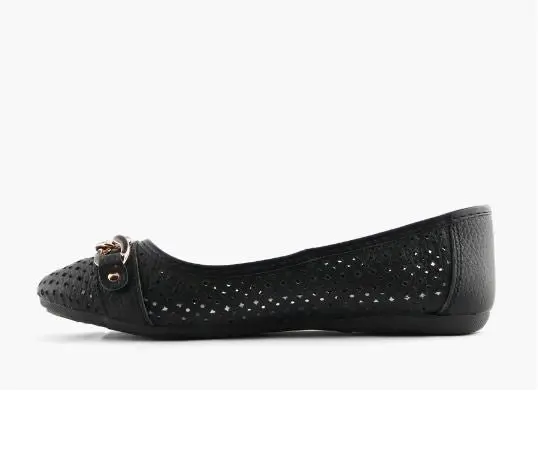 Womens Natural Comfort Rain Black Ballet Slip On Flats