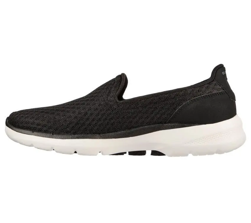 Womens Skechers Go Walk 6 - Big Splash Black/White Walking Shoes