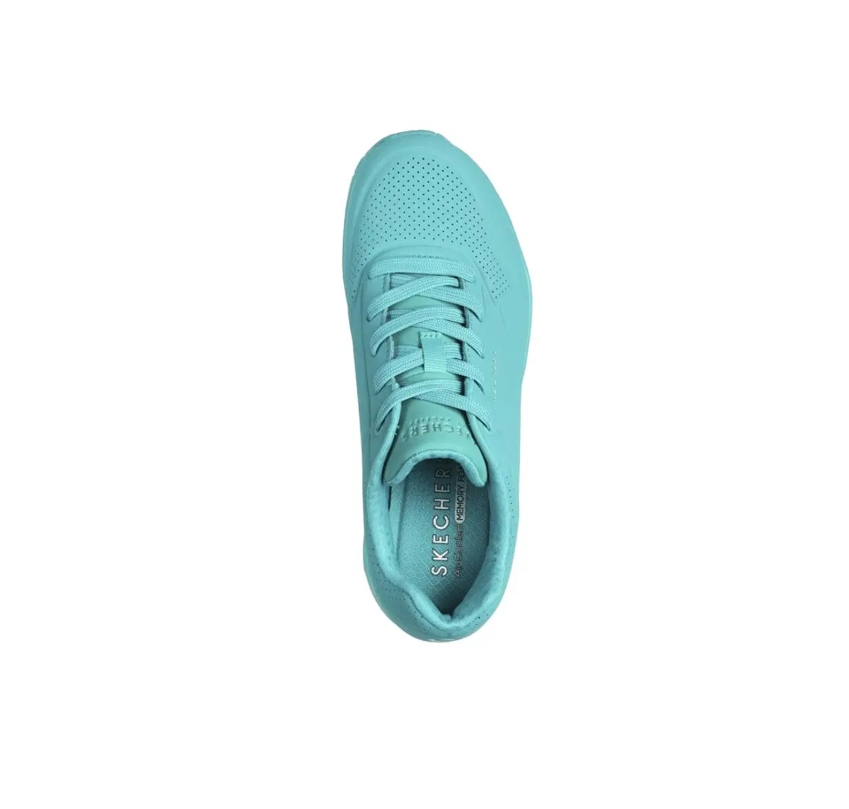 Womens Skechers Uno - Stand On Air Turquoise Lace Up Sneaker Shoes