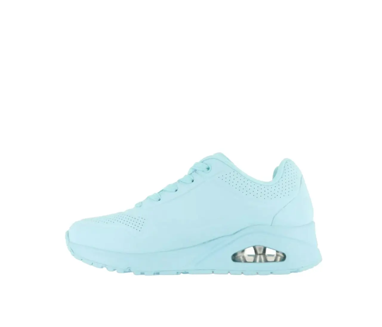 Womens Skechers Uno - Stand On Air Light Blue Lace Up Sneaker Shoes