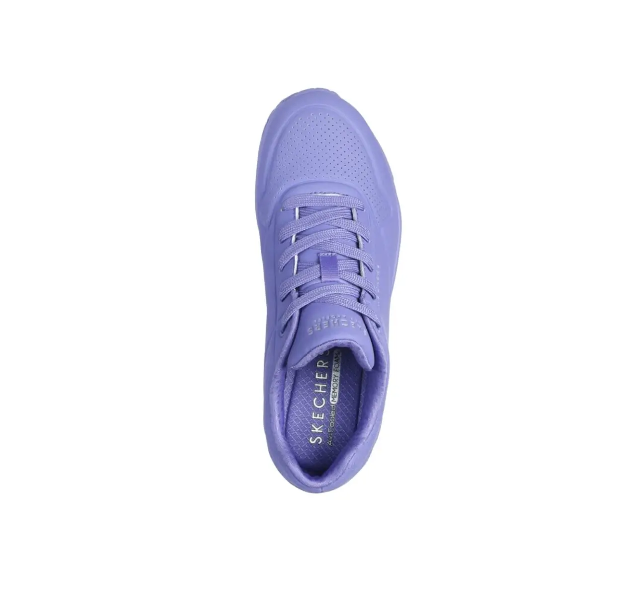 Womens Skechers Uno - Stand On Air Lilac Lace Up Sneaker Shoes