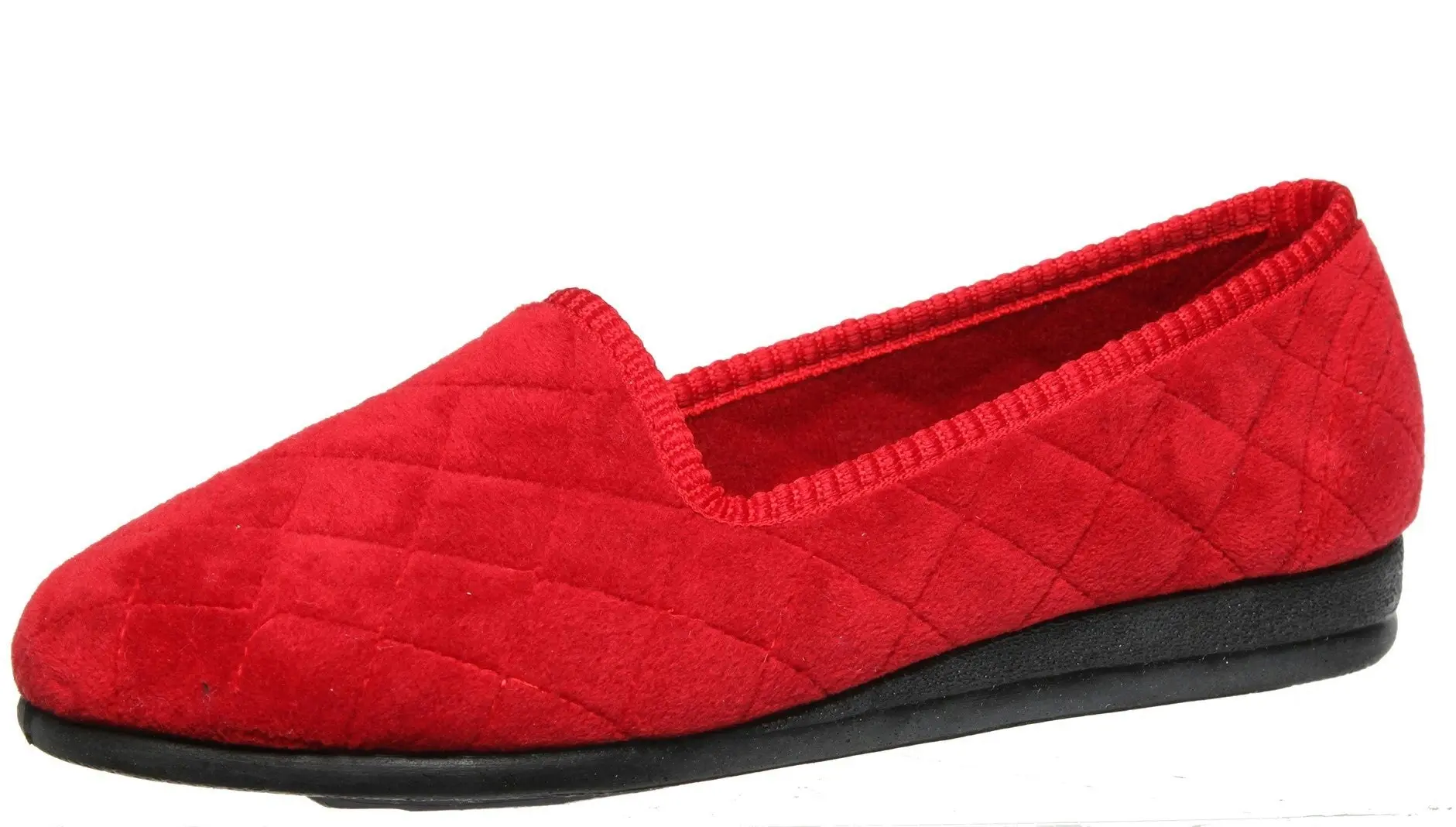 Womens Grosby Dawn Red Comfortable Slippers Ladies Shoes Slip On Flats