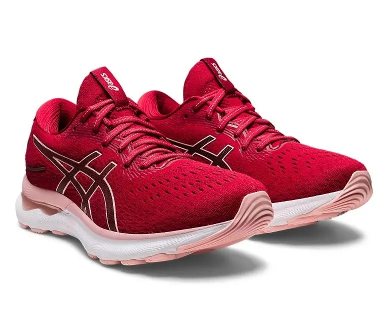 Womens Asics Gel-Nimbus 24 Cranberry/ Frosted Rose Athletic Running Shoes