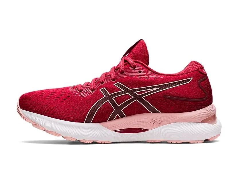 Womens Asics Gel-Nimbus 24 Cranberry/ Frosted Rose Athletic Running Shoes