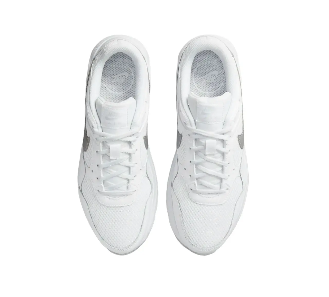 Womens Nike Sc White/ Metallic Platinum Athletic Shoes