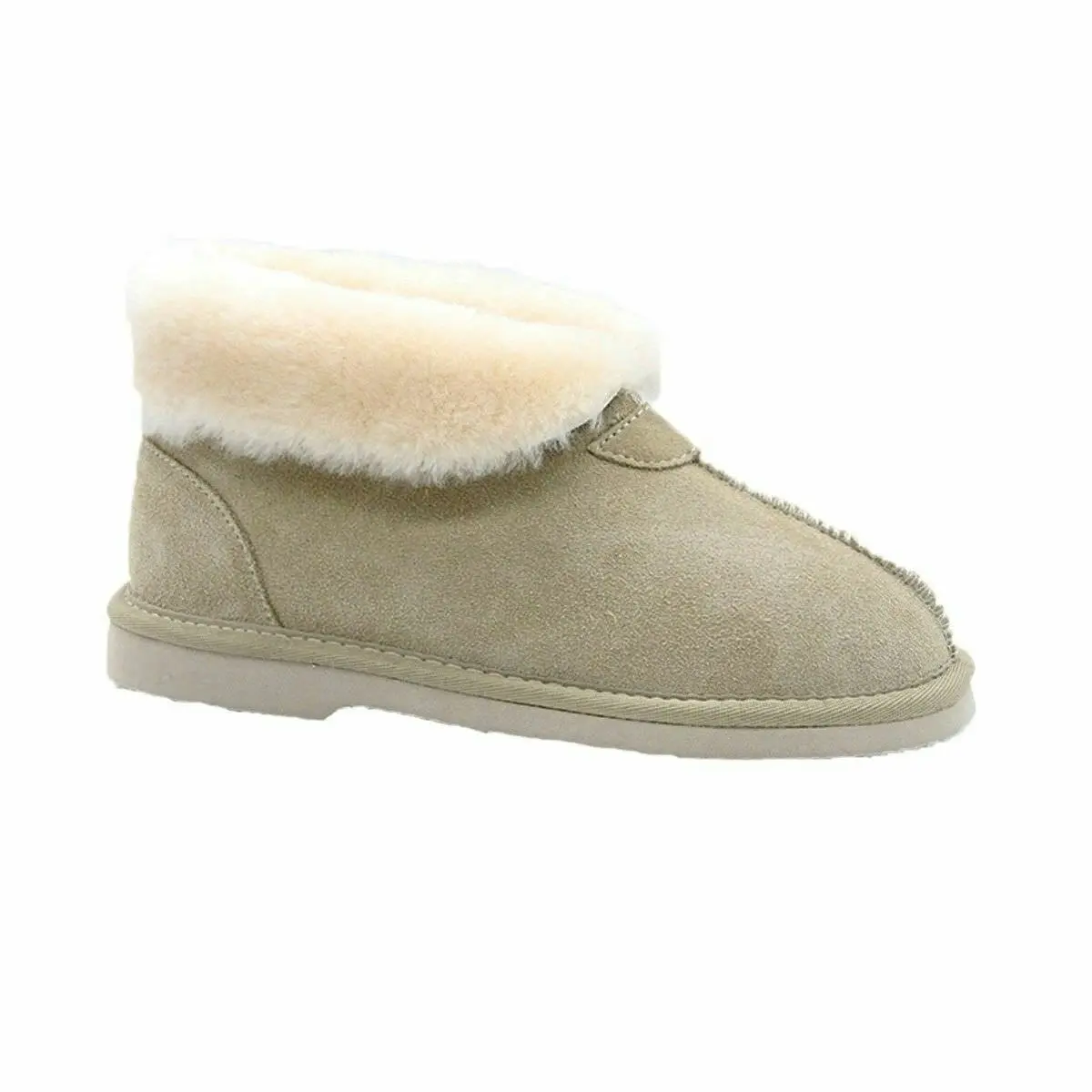 Womens Ugg Short Boots Suede Sheepskin Grosby Princess Chestnut Beige Slippers