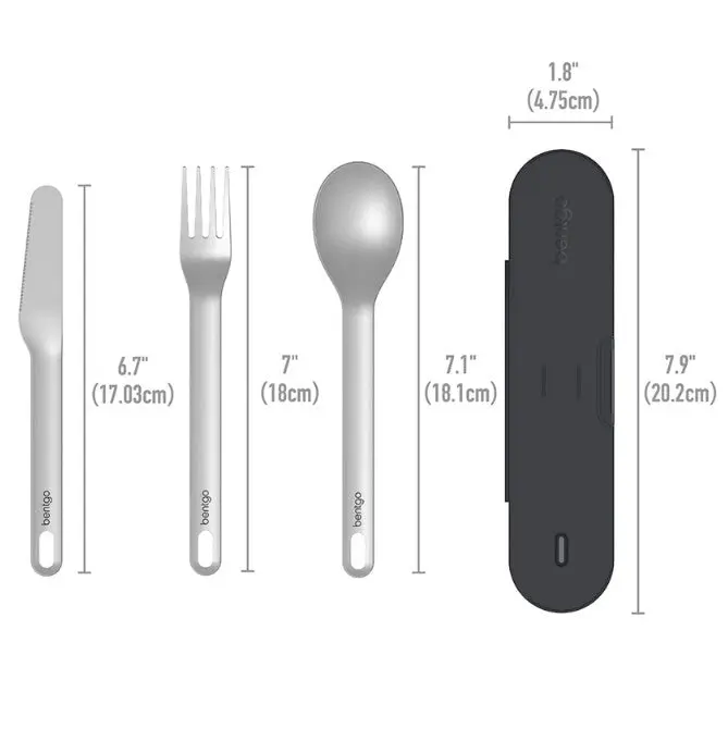 10 x Bentgo Ss Utensil Set Cutlery Carbon