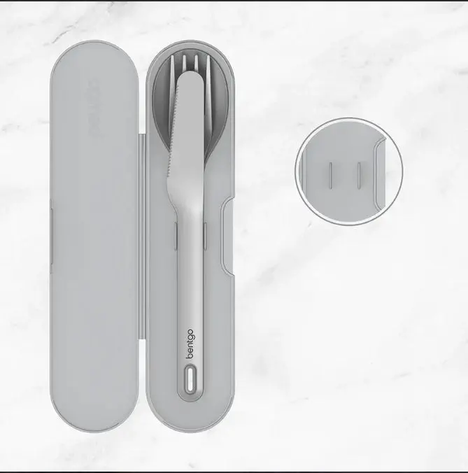 4 x Bentgo Ss Utensil Set Cutlery Grey