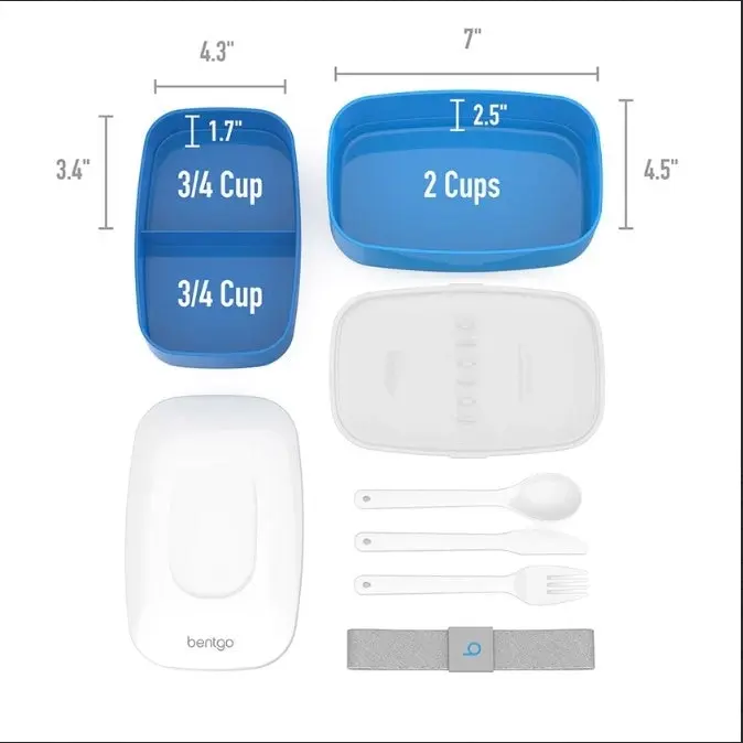 5 x Bentgo All-In-One Lunch Box Container Storage Blue