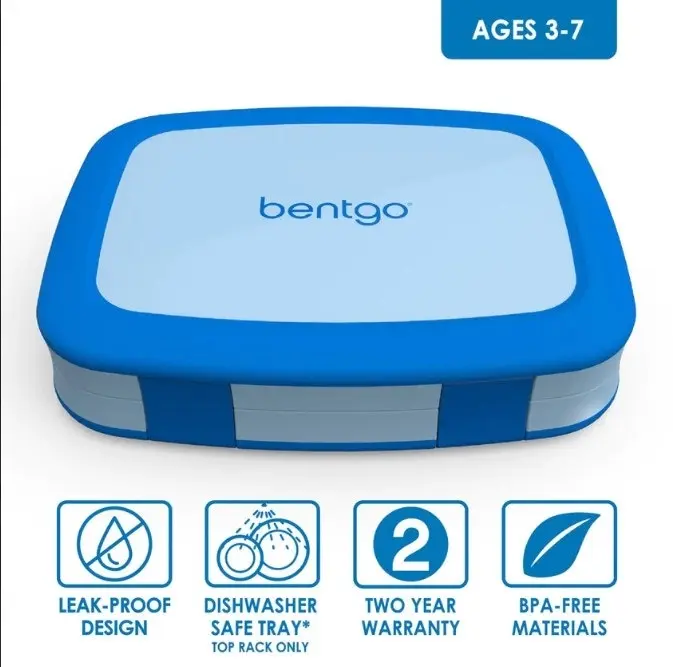 3 x Bentgo Kids Lunch Box Container Storage Blue