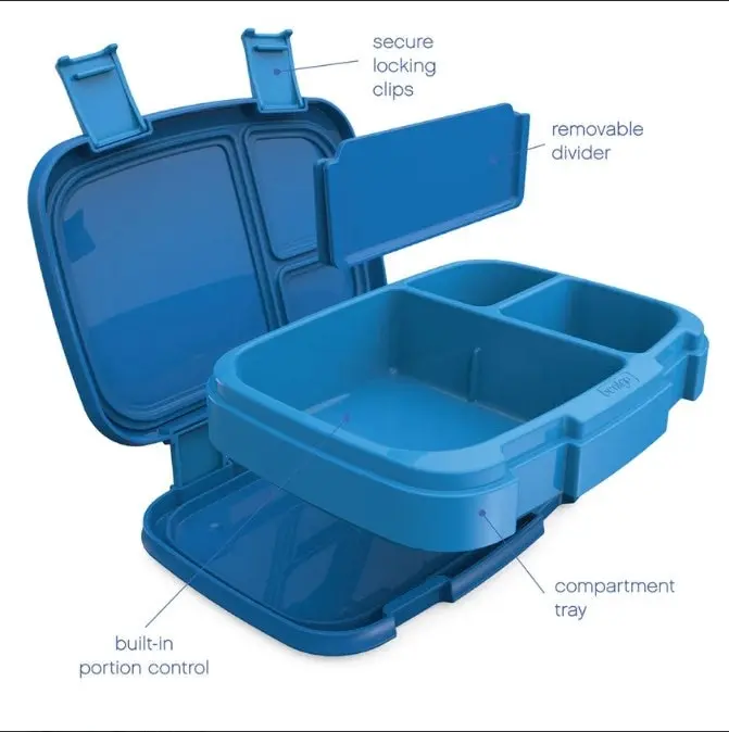 5 x Bentgo Fresh Version 2 Lunch Box Container Storage Blue