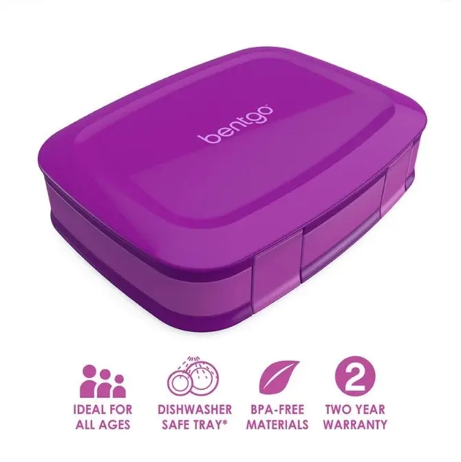 3 x Bentgo Fresh Version 2 Lunch Box Container Storage Purple