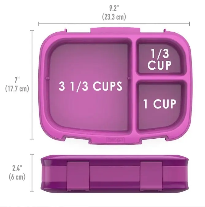 3 x Bentgo Fresh Version 2 Lunch Box Container Storage Purple