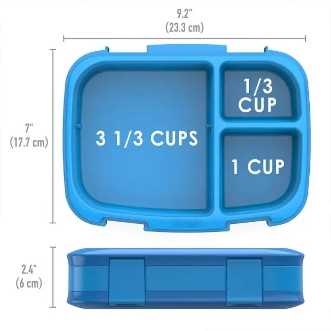 3 x Bentgo Fresh Version 2 Lunch Box Container Storage Blue