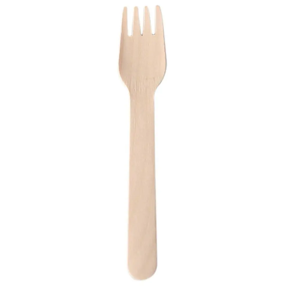 100 X Disposable Wooden Forks Cutlery Bulk Bamboo Party 160mm Fork