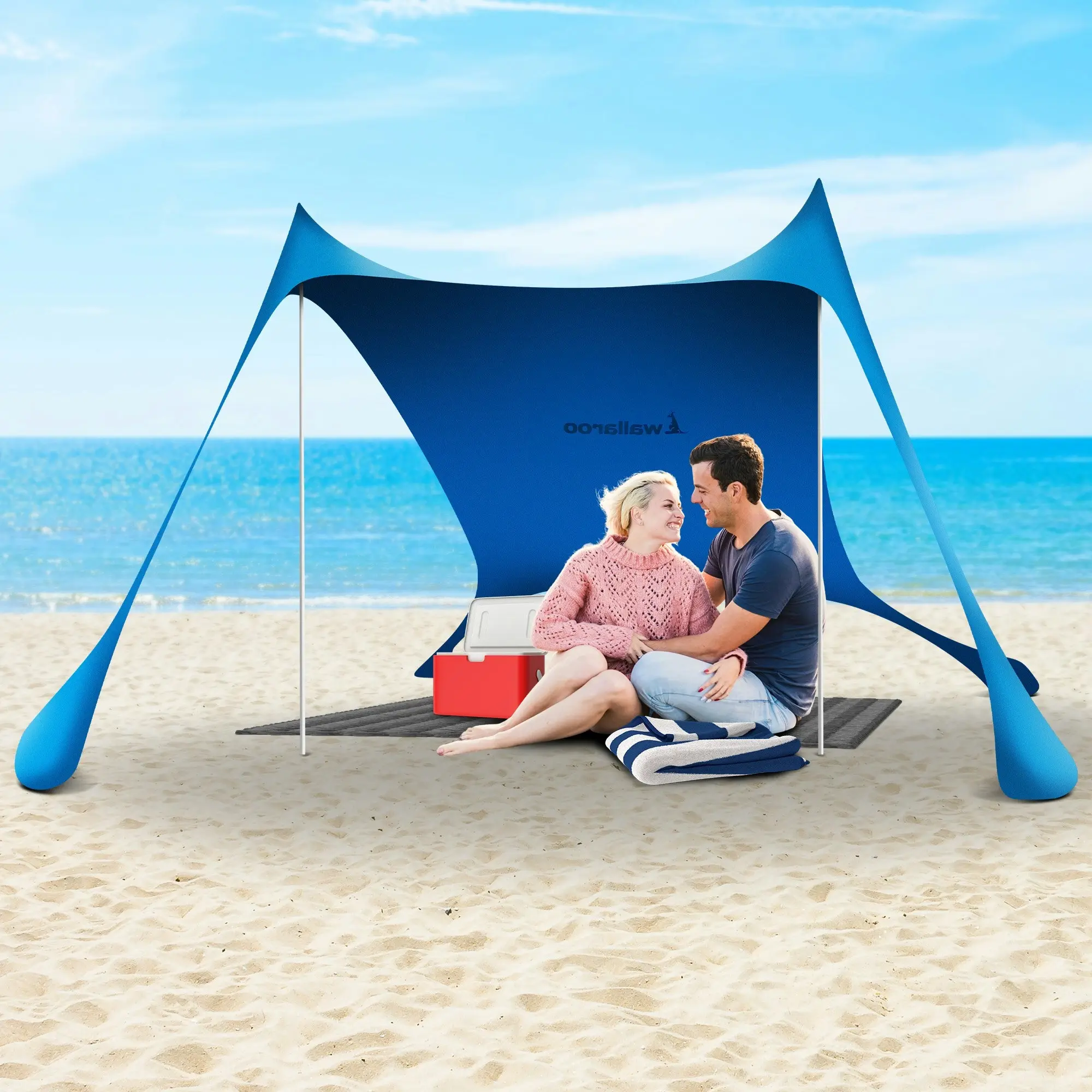 Wallaroo Beach Tent Canopy Sunshade 2m x 2m - Blue