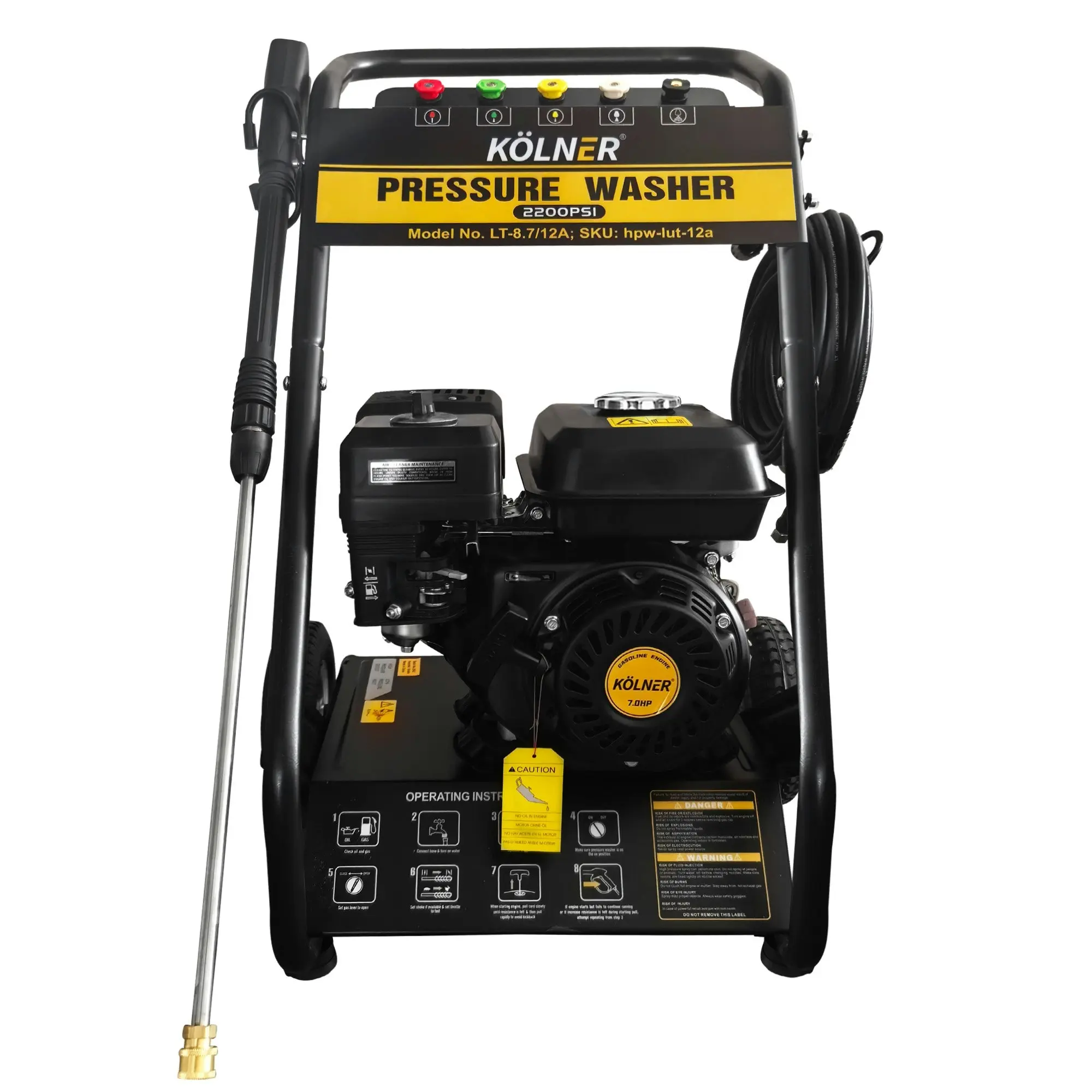 Kolner LT-12A 7HP 2200PSI Petrol Engine High Pressure Washer 7.5LPM