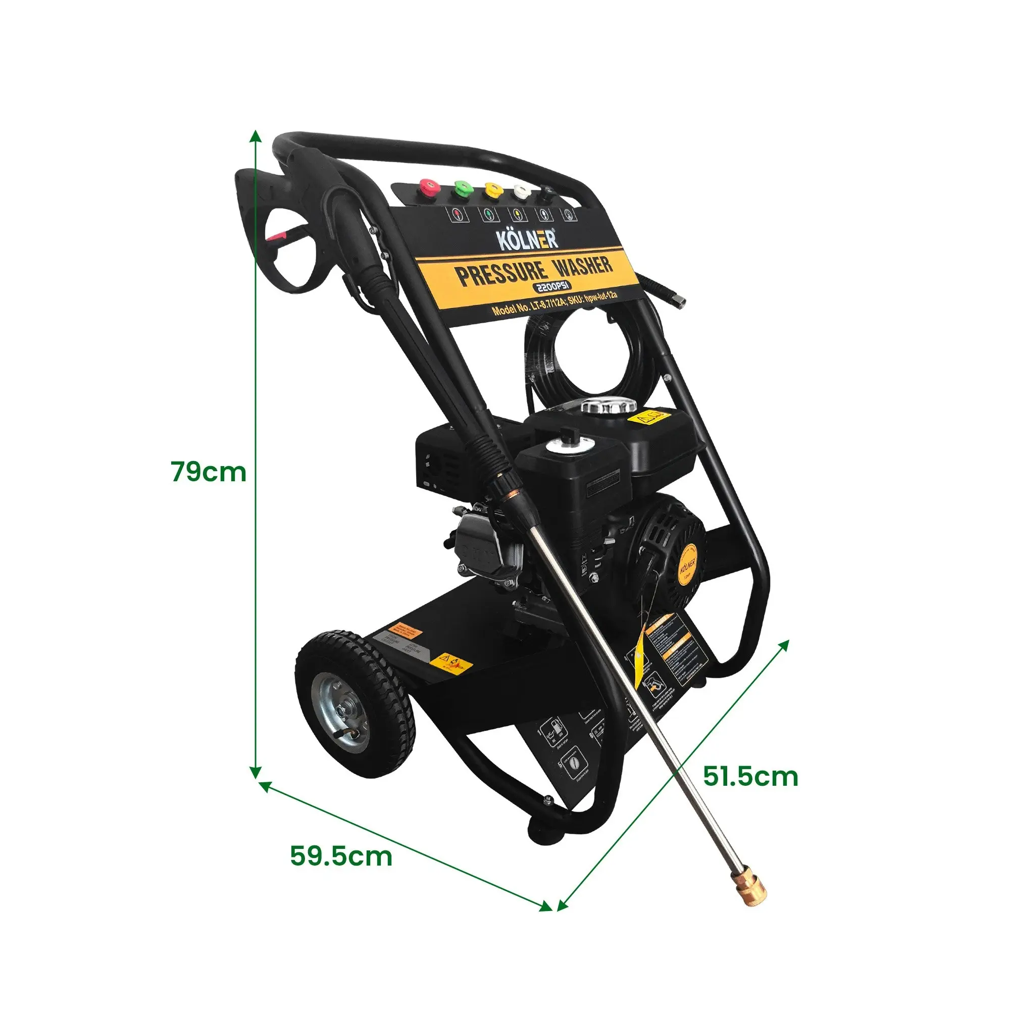 Kolner LT-12A 7HP 2200PSI Petrol Engine High Pressure Washer 7.5LPM