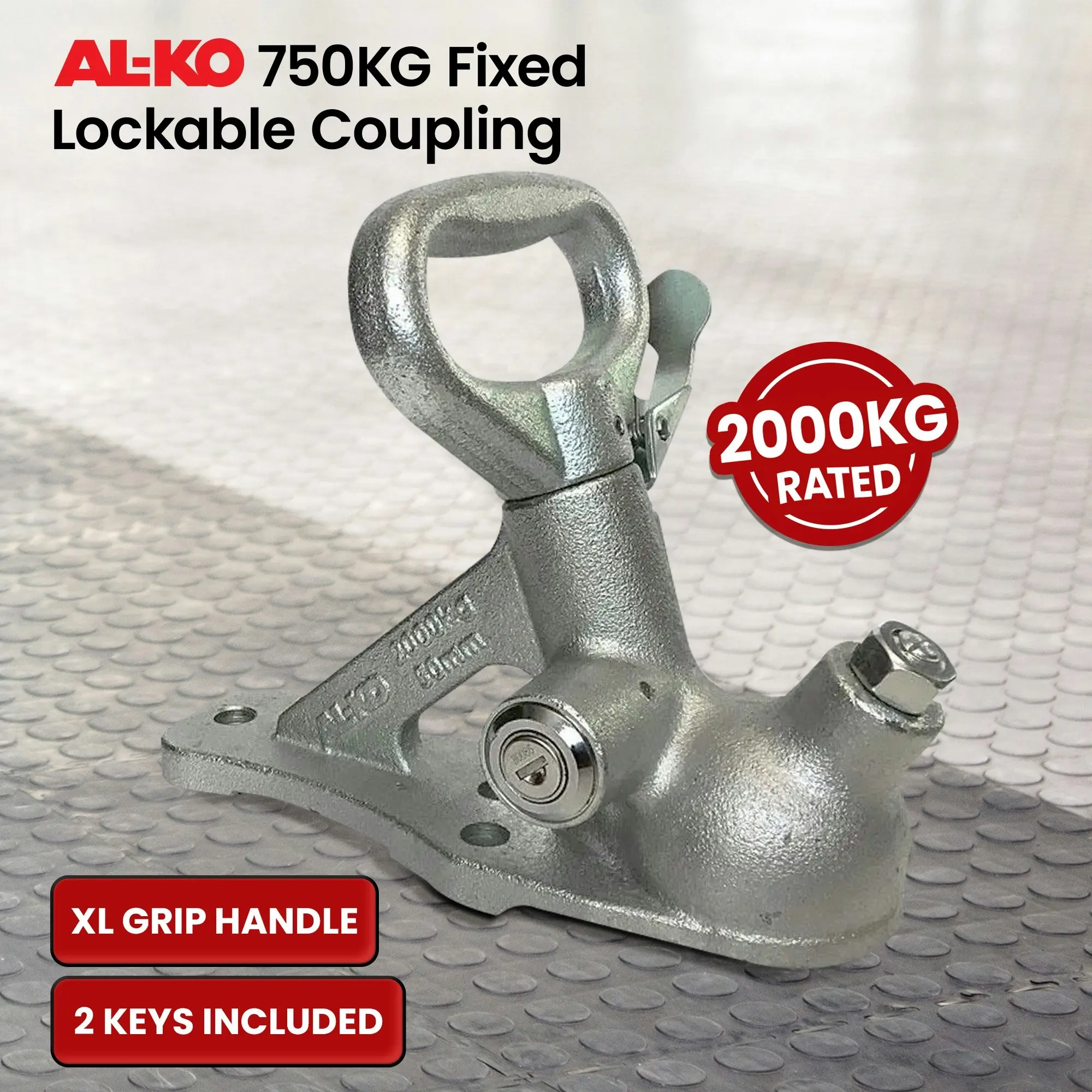 AL-KO Lockable Coupling - 750kg Fixed 2000kg Rated 614065LPL