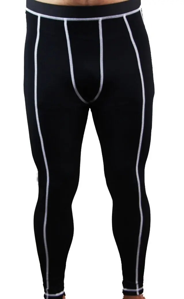 Mens Black Compression Tights Gym Running Bike Cycling Training Pants