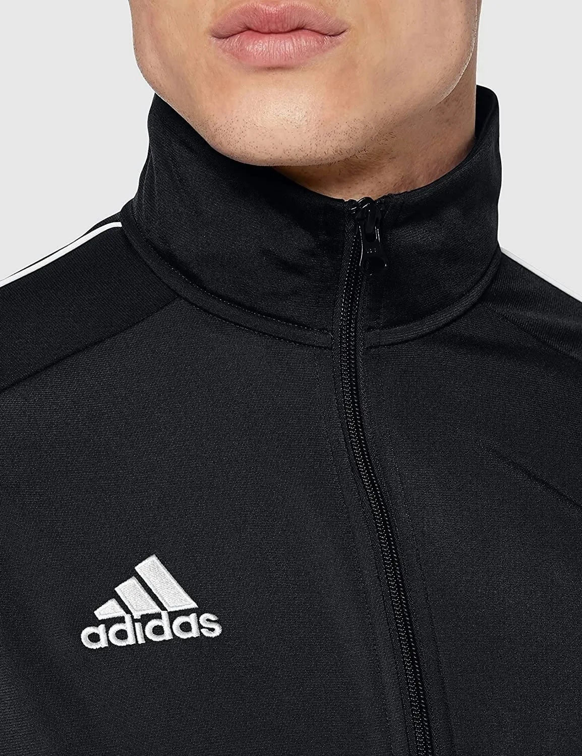 Mens Adidas Core 18 Pes Zip Up Jacket Athletic Training Black/White