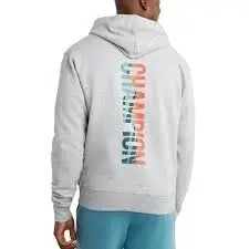 Mens Champion Powerblend Oxford Gray Graphic Hoodie