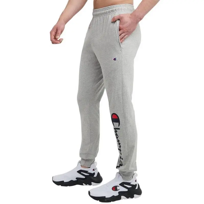 Mens Champion Graphic Everyday Oxford Gray Cotton Joggers