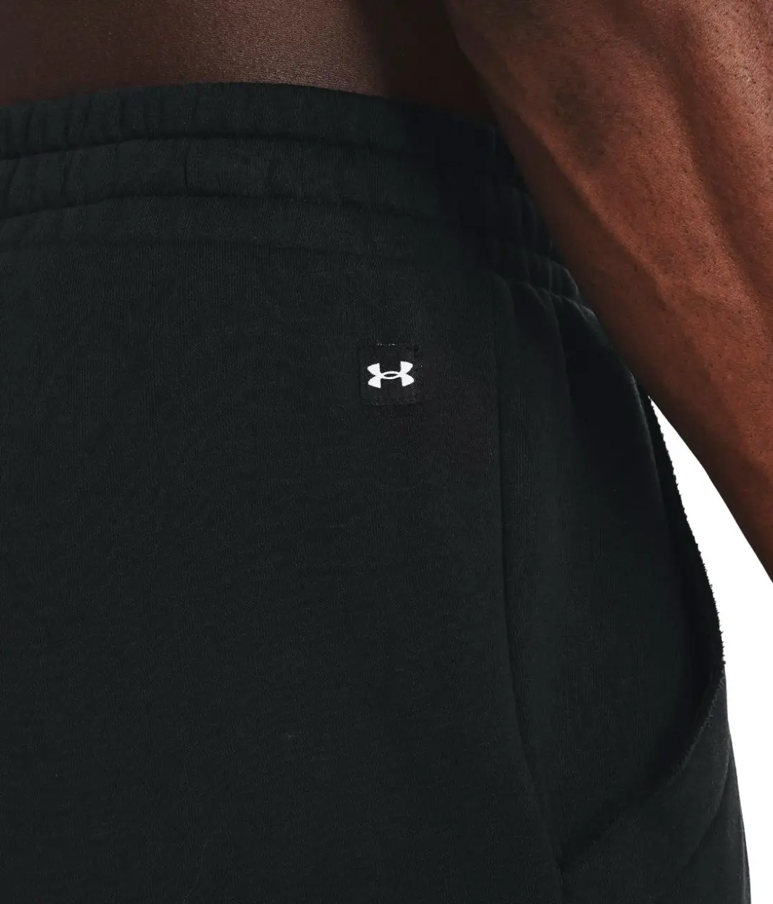 Mens Under Armour Project Rock Rival Fleece Joggers Black Athletic Trackies