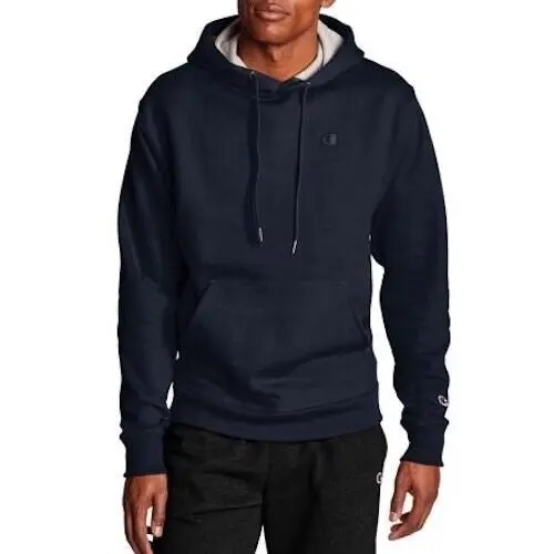 Mens Champion Navy Powerblend Fleece Hoodie