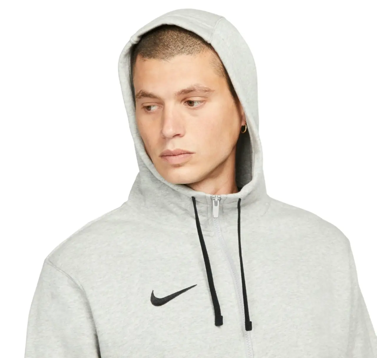 Mens Nike Park 20 Fleece Full Zip Grey Hoodie Athletic Football Jacket