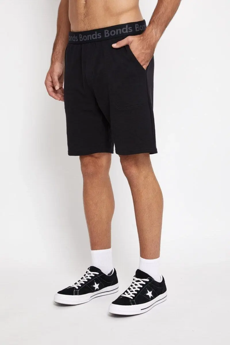 Bonds Mens Essentials Cotton Short Pockets Shorts Black Awvtw