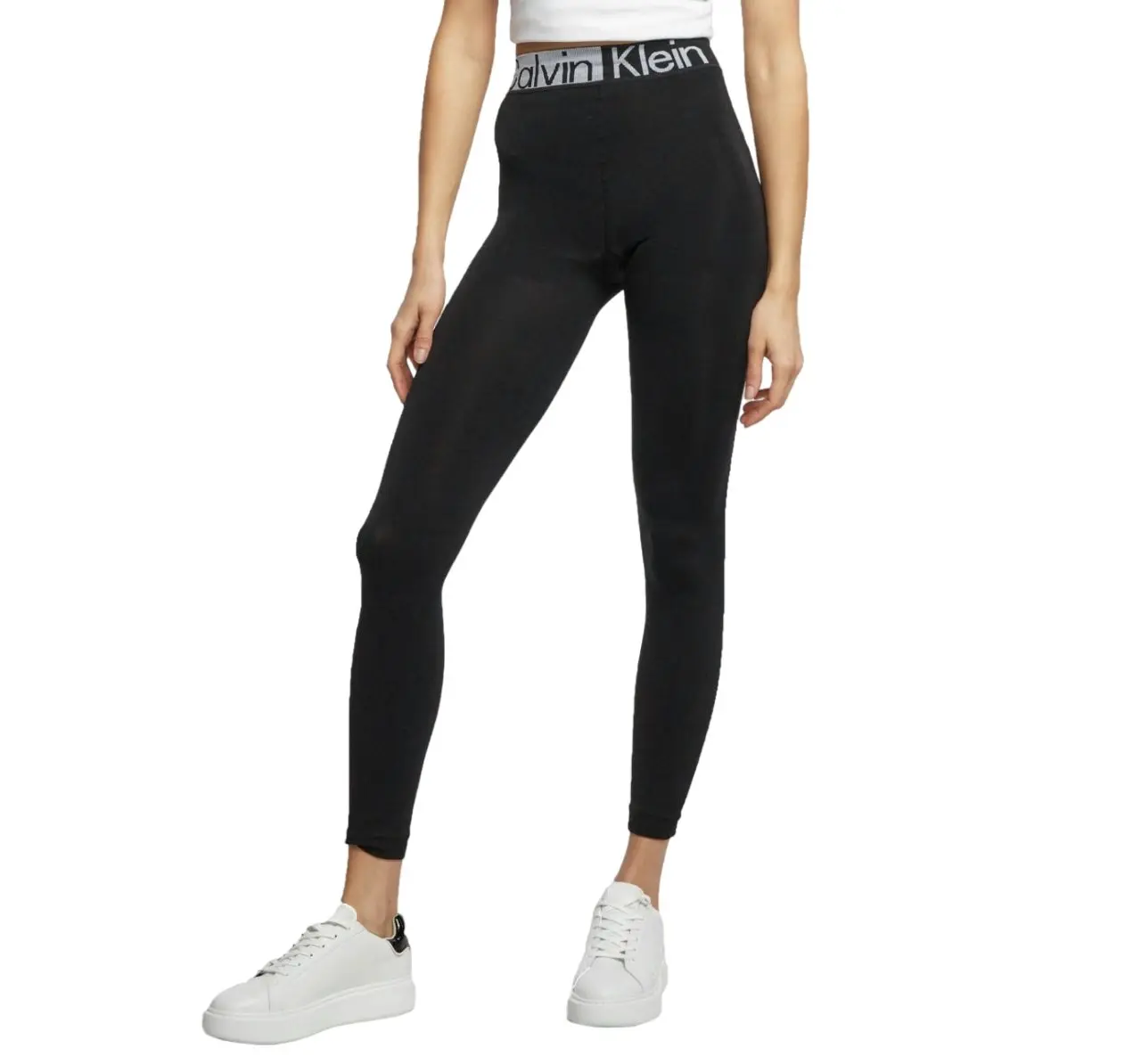 Womens Calvin Klein Black Slim Fit Pull On High Rise Leggings