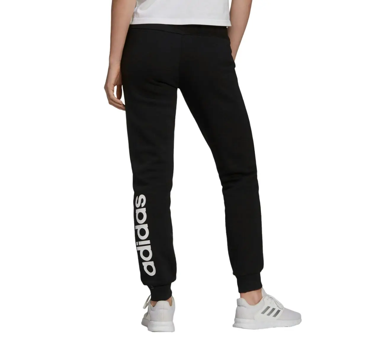 5 x Womens Adidas Essentials French Terry Logo Pants Black/White Trackies