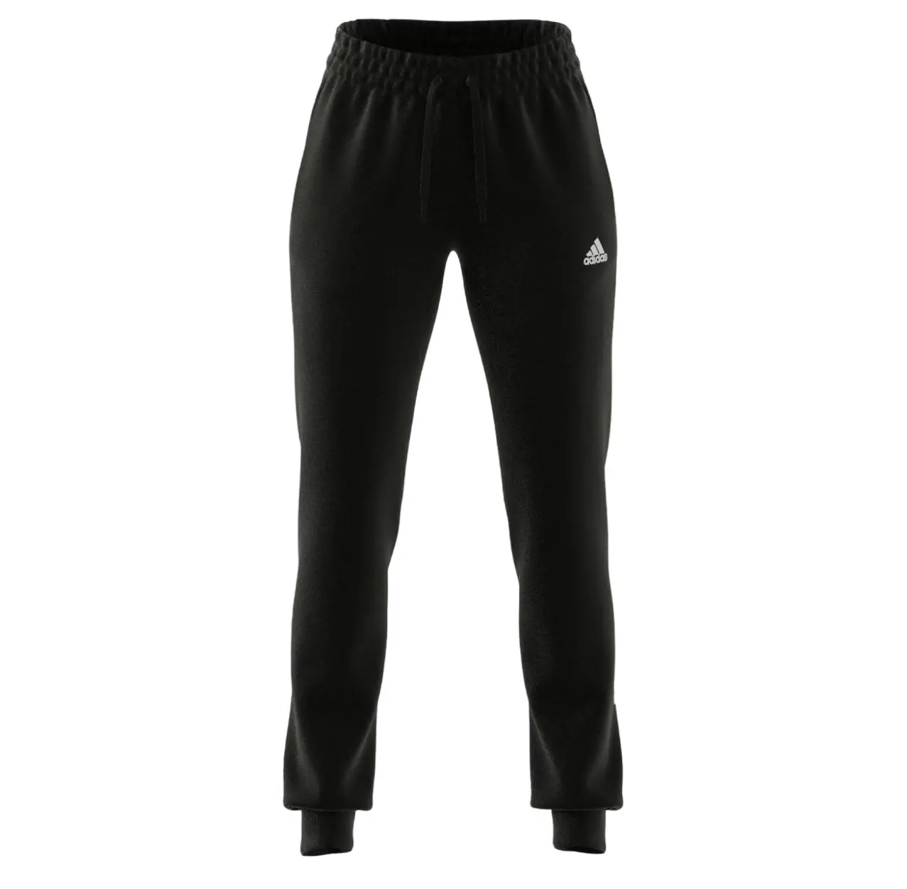 Womens Adidas Essentials French Terry Logo Pants Black/White Trackies