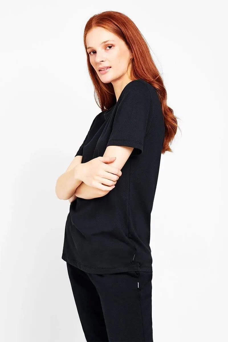 5 x Bonds Womens Core Crew Tee Cotton T-Shirt Black