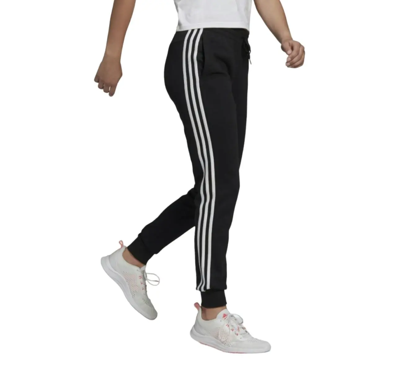 5 x Womens Adidas Essentials French Terry Logo 3-Stripes Black/ White Pants