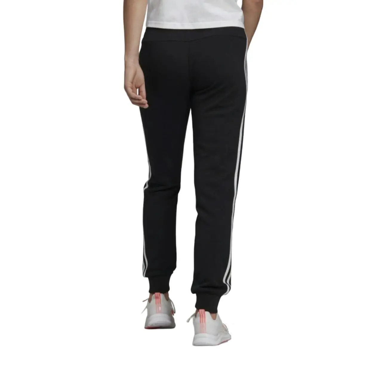 3 x Womens Adidas Essentials French Terry Logo 3-Stripes Black/ White Pants