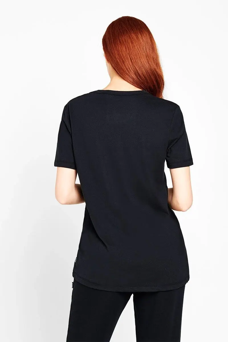 4 x Bonds Womens Core Crew Tee Cotton T-Shirt Black